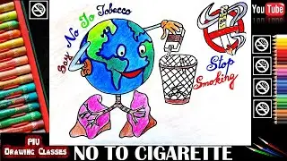 Stop Smoking Say No To Tobacco Drawing Easy I Cigarette Is Injurious To Health I Drawing Tutorial