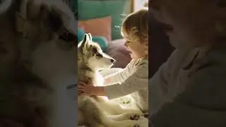 Gentle Husky Boops Baby&rsquo;s Face 🐶💛#husky #puppylove #dogandbaby #softmoment #viralshorts #adorable