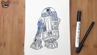 How to Draw a R2-D2 (Artoo Detoo) / Kids Drawing Droid from Star Wars