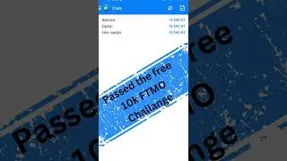 Passed the free 10k FTMO Challange