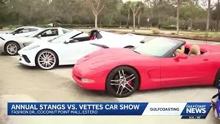 The 14th annual Stangs vs. Vettes car show takes over Coconut Point Mall on Saturday