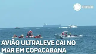 Avi&atilde;o ultraleve cai no mar em Copacabana, no Rio de Janeiro