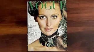 Italian Vogue December 1967 Samantha Jones, Penelope Tree, Twiggy  | ASMR Magazine Flip Through