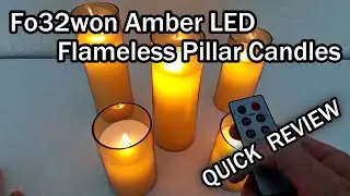 Fo32won Amber LED Flameless Pillar Candles Battery Operated with Remote and Timer QUICK REVIEW