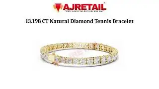 13.198 CT Natural Diamond Tennis Bracelet