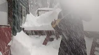 Day 3 - Blizzard of '24 - Digging Out Snow at Serene Lakes near Donner Pass, California - March 2