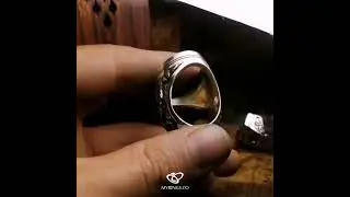 Very Cool Hand Engraved Silver Ring With First Class Gem Stones | MyRings.Co