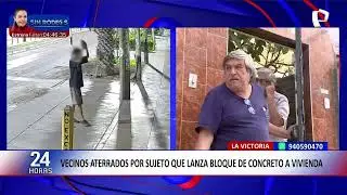 Vecinos aterrados por sujeto que lanzó un bloque de concreto contra una vivienda en La Victoria
