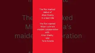 Tadap Movie | Ahan Shetty | Tara Sutaria | Milan Luthria | Pritam #tadap #ahanshetty #tarasutaria