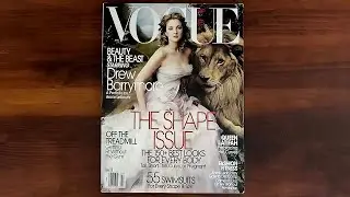 Vogue April 2005 Drew Barrymore, Beauty & the Beast | ASMR Magazine Flip Through