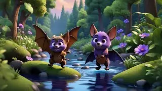 Two Little Bats Fly Around | Nighttime Animal Song for Kids | Fun Rhymes and Spooky Baby Songs