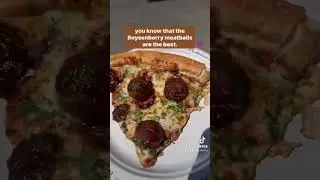 BBQ Boysenberry Meatball Pizza at Knotts Berry Farm. 🤤