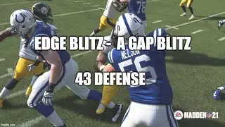 Madden 21 Glitches Cheats and Tips - Edge Blitz - A Gap Blitz - Blocking RB - 43 Defense