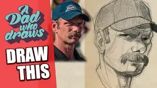 Andrew Loomis Technique: How to Draw a Portrait of a Man with a Baseball Cap & Mustache