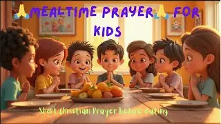 🙏 Mealtime Prayer for Kids | Short Christian Prayer Before Eating | Thank You God for Our Food 🍓🍎
