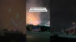 Only in LA homeless outside and rave inside #la #losangeles #techno #rave #cloonee #festival