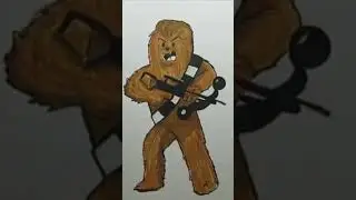 A CLIP FROM MY CHEWBACCA V1 SPEED DRAWING #shorts | DROIDMONKEY