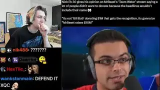 xQc Reacts to Nick Eh 30 Claiming People Didn't donate to MrBeast because News Wouldn't Include them