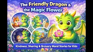 The Friendly Dragon & the Magic Flower 🌸 | Kindness, Sharing & Bravery Moral Stories for Kids