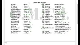 Similar words |important | std 12 science | commerce | Humanities |Arts | part 2