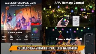 Colored Solar String Lights Outdoor Waterproof
