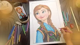 Final 👆👆 // Anna (Frozen) Painting with colour pencil 💕💞💓