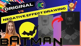 Batman Negative Effect Drawing Full Video | Drawing Tricks @KolpoChayaArtAndCraft