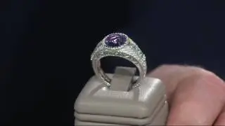 Judith Ripka Sterling 3.85ct Amethyst and Diamonique Band Ring on QVC