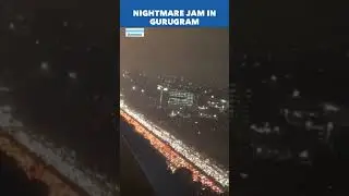 Gurugram Traffic Jam After Heavy Rainfall, City Stuck In Night Chaos | Viral Video | Highway
