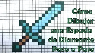 Cómo Dibujar una Espada de Diamante de Minecraft! TUTORIAL PASO A PASO