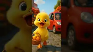 🐤 Duckling&rsquo;s Happy Market Walk | A Cheerful Pixar-Style Beginning ☀️🍓 #animalshorts #peacefulmoments