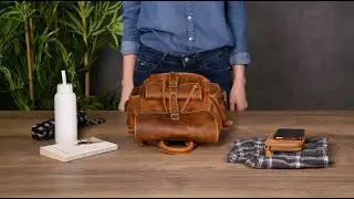 Hess Leather Mini Backpack in Camel