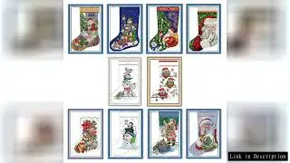 Christmas Stocking Cross Stitch Stamped Kit Printed Patterns 11CT 14CT Counted Fabric DMC Thread Dec
