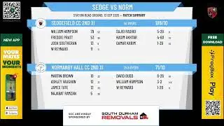 Sedgefield CC 2nd XI v Normanby Hall CC 2nd XI