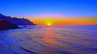 Relaxing Ocean Sounds - Sunset Beach Waves  for Deep Sleep, Meditation.24/7