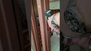 Install lock strike using nibbler