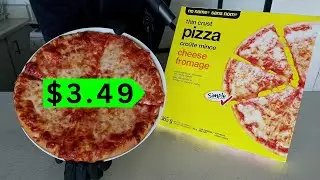 Trying the CHEAPEST Frozen PIZZA I could find (No Name Thin Crust Cheese Pizza Review)