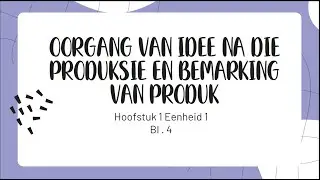 1.1. Oorgang van Idee na die Produksie en Bemarking van Produkte / Verbruikerstudies Graad 12