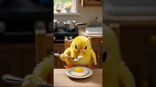 Tiny Chick Cooking Mini Fried Egg  | Miniature Kitchen #asmr | Cute & Satisfying #shorts  #cartoon