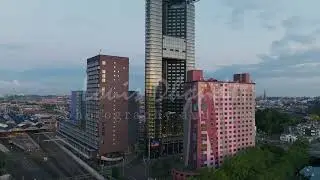 Strijkijzer Skyscraper Tower in The Hague, Netherlands - Stock Footage (4K)