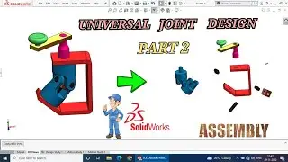 Universal Joint Design and Assembly| #solidworkstutorial #3ddesign #caddesign #assembly #3dmodel