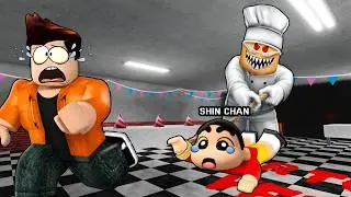 ShinChan Captured By Dangerous Pizza Man In Roblox !! Papa Pizza Pizzeria