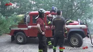 Incendio boschivo a Labante (Castel d'Aiano)