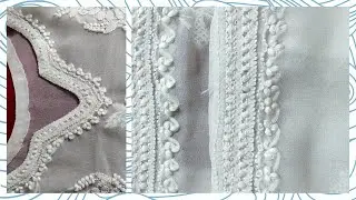 Chikankari Embroidery Design For Kurti, Part-2 Border Design For neck & Sleeves