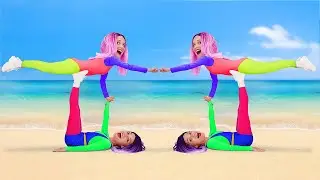 PROVOCAREA ACROBATICĂ || Trucuri de gimnastică pentru EXPERȚI vs. &Icirc;NCEPĂTORI, marca 123 GO! SCHOOL