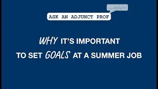 WHY It's Important To Set GOALS At An Internship