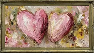Vintage Valentain's pink heart  TV Art | Cozy Holiday Silent Screensaver