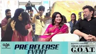 Prashanth, Sneha, Laila, Meenatchi Sheshadri, Venkat Prabhu at The GOAT Pre-Release Event Hyderabad