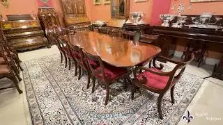 Antique George III Regency Dining Table & Swagback Dining Chairs
