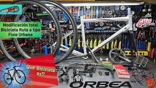 Modificaci&oacute;n Bicicleta ORBEA AVANT Ruta a tipo FIXIE single speed Personalizaci&oacute;n cambio de Piezas